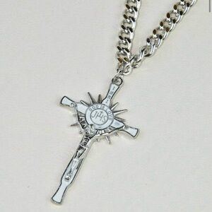 Christogram Crucifix INRI Jesus Crusades Grail Cross Catholic Christian Necklace
